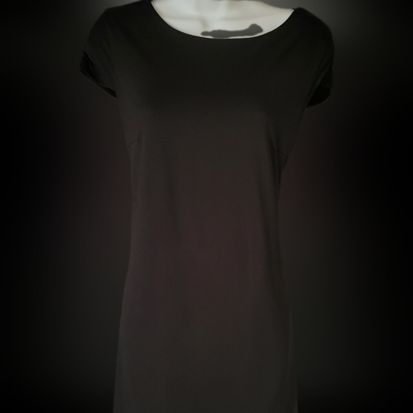 Perfect Little Black Bodycon Dress Jessica sz S Midi Simple lined spandex - Picture 2 of 14